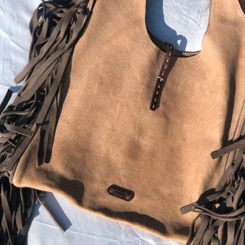 Frye Farrah Fringe Tote - Taupe (grey) - Picture 3 of 11